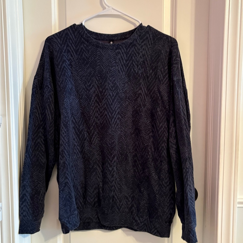 Athleta Black and Gray Crew Neck Sweatshirt